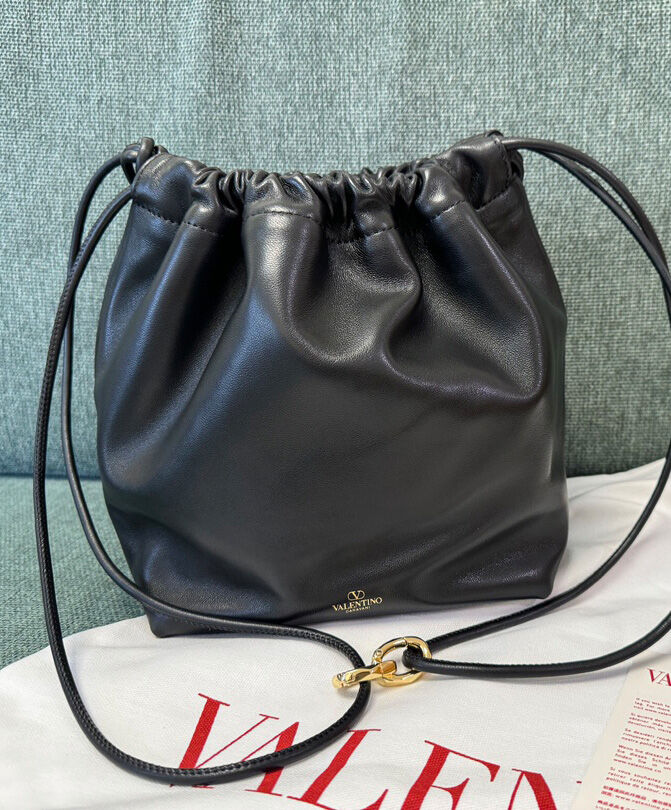 Valentino Vlogo Pouf Nappa Leather Pouch